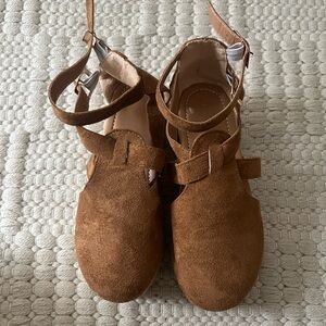 Brown Suede Platform Sandals